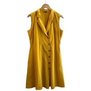 Worthington Shirt‎ Dress Mustard Midi Button Down Classic Summer Large